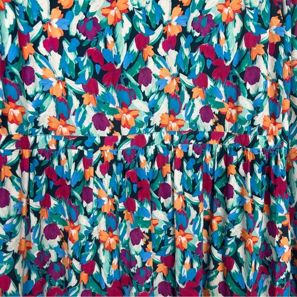 Fresha London scarlet tulips print midi dress size XS long sleeve - Picture 14 of 15